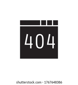 page not found icon glyph vector illustration black style. isolated on white background