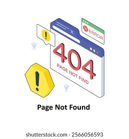 Page Not Found  isometric Colored illustration. EPS File stock illustration