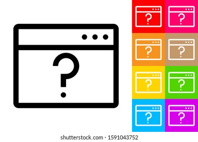 Page not Found. Line Icon With Different Color Background.