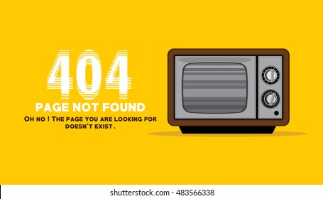 page not found with tv lost channel illustration vector
