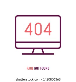 Page not found, vector line icon, linear illustration.