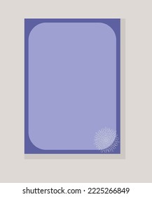 Page notebook colorful sketchbook purple, lilac vector illustration spiderweb or snowflake cover