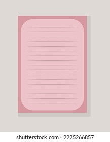 Page notebook pink covers colorful sketchbook with line. Vector illustration