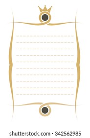 A page of notepad with abstract decorative frame