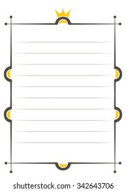 A page of notepad with abstract decorative frame
