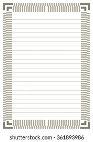 A page of notepad with abstract decorative frame