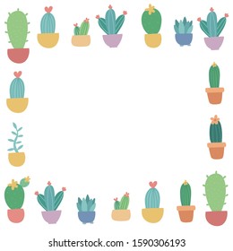 Page for notes with cactuses, succulents, flowers