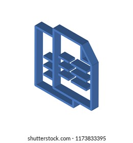 Page With One Curled Corner Isometric Left Top View 3D Icon