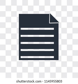 Page with one curled corner vector icon isolated on transparent background, Page with one curled corner logo concept