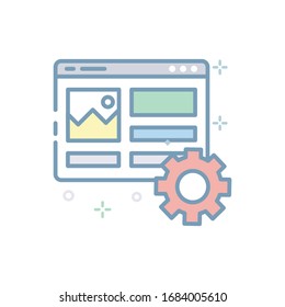 Page Optimization Vector illustration. Internet and Digital Marketing Outline filled icon.