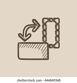 Page orientation vector sketch icon isolated on background. Hand drawn Page orientation icon. Page orientation sketch icon for infographic, website or app.