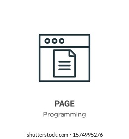 Page outline vector icon. Thin line black page icon, flat vector simple element illustration from editable seo concept isolated on white background