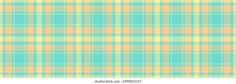 Page pattern tartan texture, nobility background plaid textile. Model fabric check seamless vector in teal and orange colors palette.