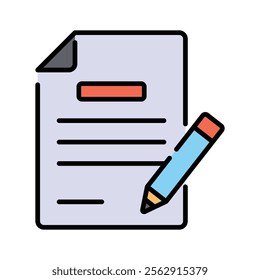 A page with pencil concept icon of agreement