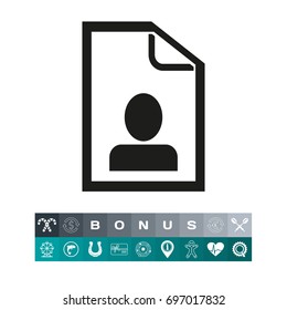Page with person as folder simple icon