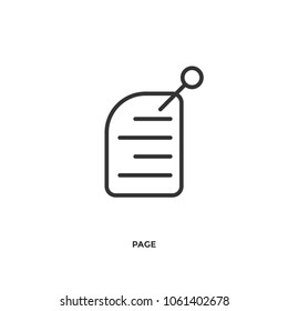 Page pin vector icon