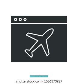 Page with plane icon vector illustration logo template for many purpose. Isolated on white background.