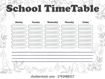  Página para imprimir la tabla de tiempo escolar