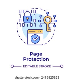 Page protection multi color concept icon. Network security, access control. Service availability. Round shape line illustration. Abstract idea. Graphic design. Easy to use in infographic, presentation