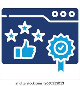 Bildqualität Flachblau Symbol Vektorgrafik