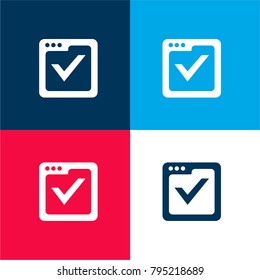 Page quality four color material and minimal icon logo set in red and blue