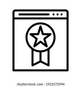 Page quality icon. Line vector Isolated on white background.
