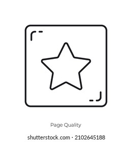 Page Quality icon. Outline style icon design isolated on white background