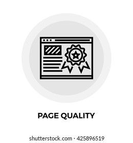 Page Quality icon vector. Flat icon isolated on the white background. Editable EPS file. Vector illustration.