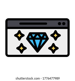 Page quality icon vector illustration in filled line style for any projects, use for website mobile app presentation