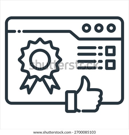 Page Quality Outline Icon Vector Illustration