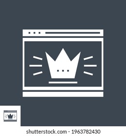 Page Quality Related Vector Glyph Icon. Isolated on Black Background. Vector Illustration.