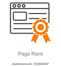 Page Rank and seo icon concept