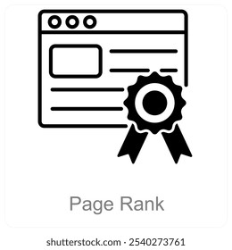 Page Rank and seo icon concept