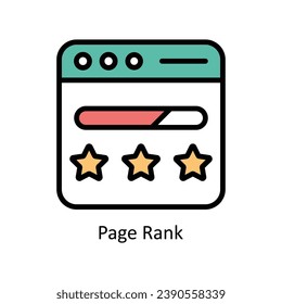 Page Rank vector filled outline Icon Design illustration. Business And Management Symbol on White background EPS 10 File