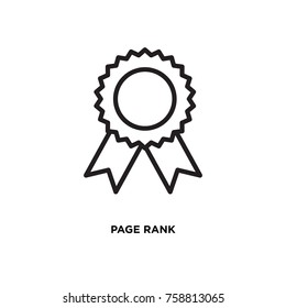 Page rank vector icon, certificate symbol. Modern, simple flat vector illustration for web site or mobile app