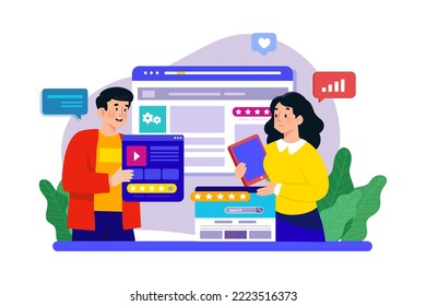Page Ranking Illustration concept on white background