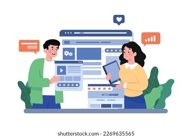 Page Ranking Illustration concept on white background