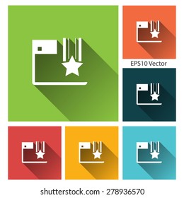 Page ranking  - long shadow flat training icon set