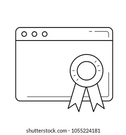 Page ranking vector line icon isolated on white background. Internet page ranking line icon for infographic, website or app.