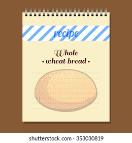 Page for recipe book with hand drawn bread. Vector illustration.
