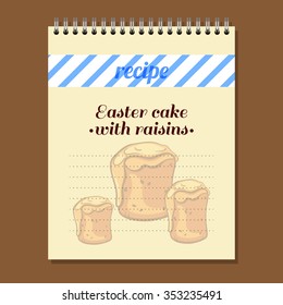 Page for recipe book with hand drawn cakes. Vector illustration.