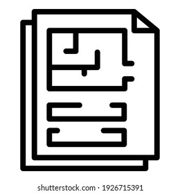 Page redesign icon. Outline page redesign vector icon for web design isolated on white background