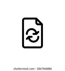 Icono de estilo de esquema de la interfaz de usuario de actualización de páginas, logotipo e ilustración Vector