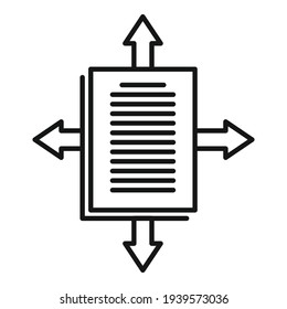 Page restructuring icon. Outline page restructuring vector icon for web design isolated on white background