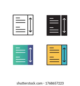 ilustración vectorial de icono de desplazamiento de página con un diseño de estilo diferente. aislado en fondo blanco