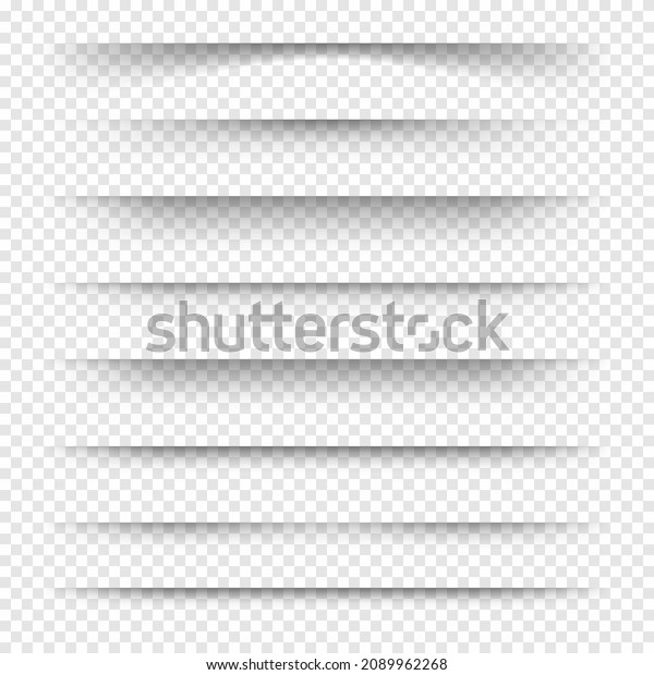 Page\
separator with isolated transparent shadows. Set of vector\
separation pages. Transparent shadow\
realistic
