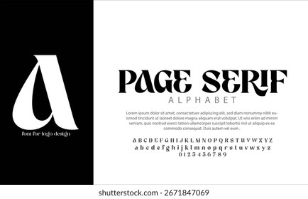 PAGE SERIF vector alphabet font for logo design