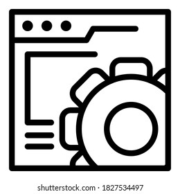 Page setting icon. Outline page setting vector icon for web design isolated on white background