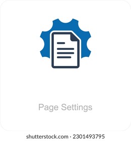 Page Settings and settings icon concept