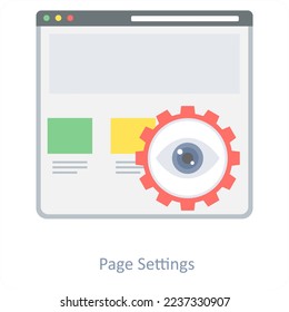 Page Settings and settings icon conecpt